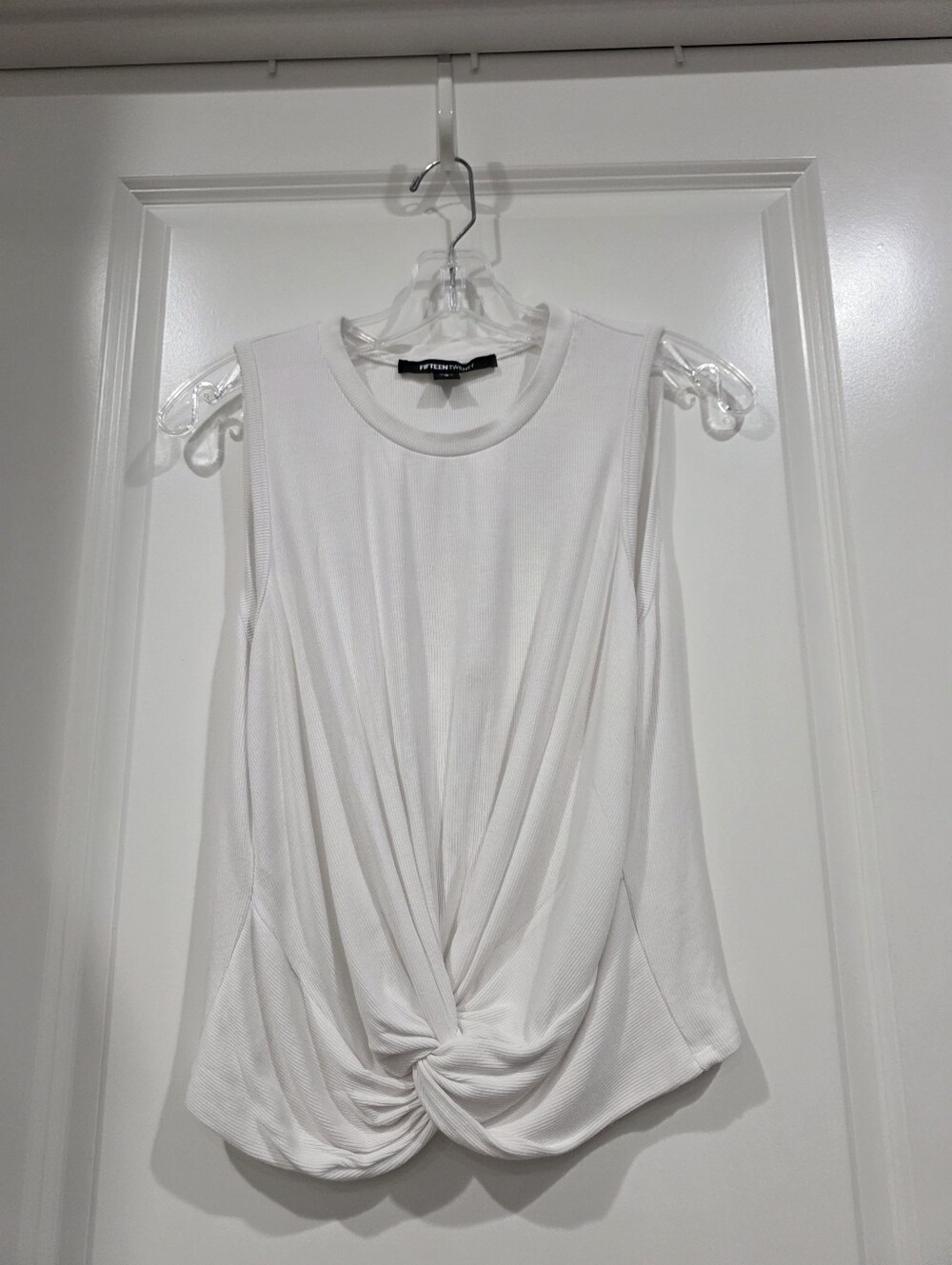 Fifteen Twenty Sleeveless Twist-Front Tank Top - White